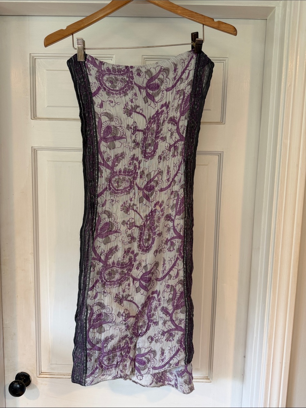 Sheer Paisley Scarf  in Purple